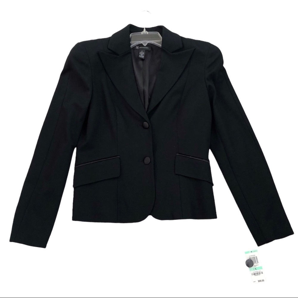 Vtg INC International Concepts Black Blazer Size 8 Full Lining Shoulder Pads